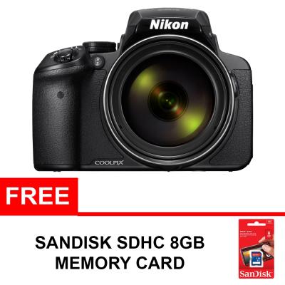 Nikon Coolpix P900 Hitam Kamera Pocket [16 MP/83x Optical Zoom] + Free Sandisk SDHC 8 GB