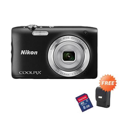 Nikon Coolpix S2900 Hitam Kamera Pocket [20 MP] + Memory Card + Case