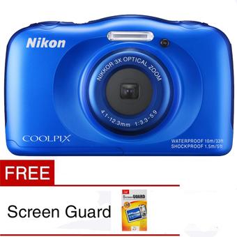 Nikon Coolpix S33 - Biru + Gratis Screen Guard  