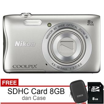 Nikon Coolpix S3700 Wifi & NFC - 20MP + Gratis SDHC 8GB + Case  