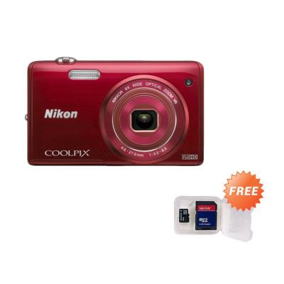 Nikon Coolpix S5200 Merah Kamera [WiFi] + Memory Card [8 GB]