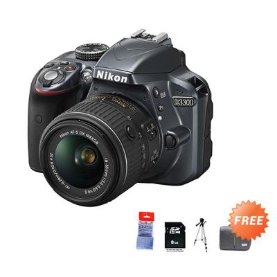 Nikon D3300 Kit 18-55mm VR Kamera DSLR + SDHC 8 GB + Promos + Tas + Silica gel