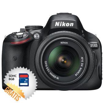 Nikon D5100 Lensa Kit 18-55mm - 16.2 MP - Hitam Memori SDHC 8 GB  