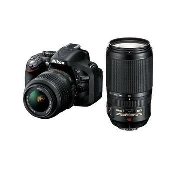 Nikon D5200 DSLR Camera With 18-55mm +70-300mm G Twin Lens Kit (Black)  