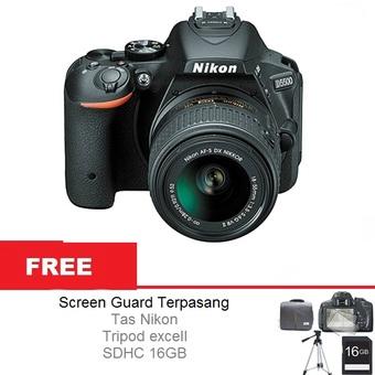 Nikon D5500 24MP Kit (18-55mm VR II) - Hitam + Gratis Paket Hadiah  