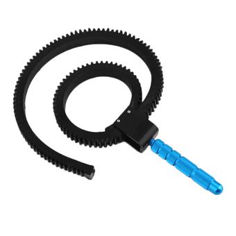 OH Flexible Zoom Lens Gear Ring Belt Follow Focus w/Grip Hand For DSLR Camera Black & blue (Intl)  