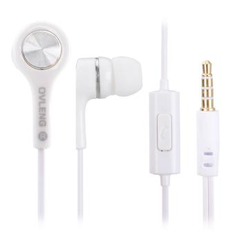 OVLENG OV-IP530 In-Ear Professional Quality Earphones w/ Mic for Mobile Phone - White  