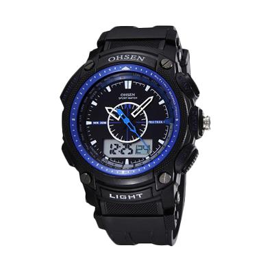 Ohsen Digital Sport Watch Hitam Biru- Jam tangan Pria