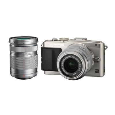 Olympus E-PL6 Pen Silver Double Kit 14-42mm + 40-150mm Kamera Mirrorless