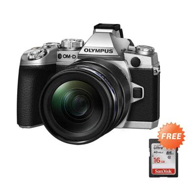 Olympus O-MD E-M1 Kit 12-40mm K Silver Kamera Mirrorless + Memory Card 16 GB