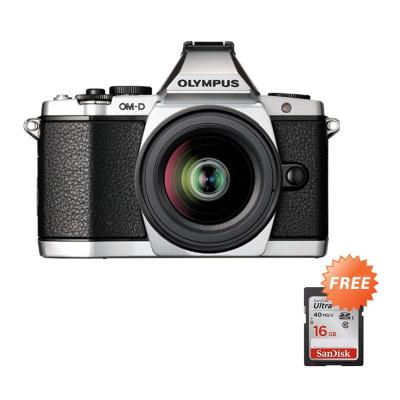 Olympus O-MD E-M5 Kit 12-50mm K Hitam Kamera Mirrorless + Memory Card 16 GB