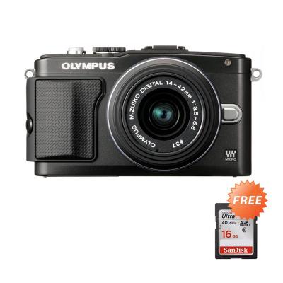 Olympus PEN E-P5 Kit 14-42mm 2RK Hitam Kamera Mirrorless + Memory Card 16 GB