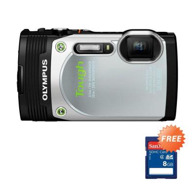 Olympus Stylus Tough TG-850 Silver Kamera Pocket + Memory Card 8 GB