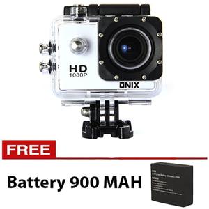 Onix Action Camera 1080p DV508C - 12MP - Putih + Gratis Battery 900 Ma