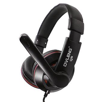 Ovleng Q5 Fashion Stereo Super Bass USB Game Headphone w/ Microphone for PC Laptop - Black  