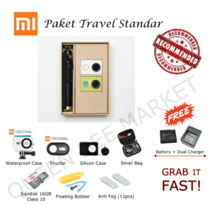 Paket Komplit Xiaomi Yi Camera Travel Edition - WP ORIGINAL !!