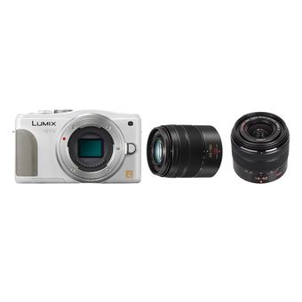 Panasonic LUMIX DMC GF6 W White with VARIO 14-42mm II + 45-150mm Lens Kit  