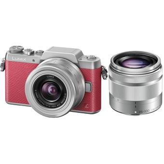 Panasonic LUMIX DMC-GF7 with 12-32mm & 35-100mm Lenses - Pink Silver  