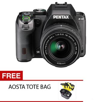 Pentax KS-2 18-50 - 20 MP - Hitam + Gratis Aosta Tote Bag  