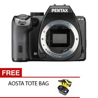 Pentax KS-2 Body Only - 20 MP - Hitam + Gratis Aosta Tote Bag  