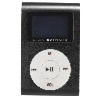 Pod MP3 Player TF card with Small Clip Silver and LCD Screen - Hitam  