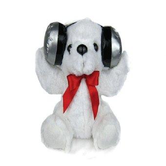 Polar Bear Style Sound Control Plush + PP Cotton Rechargeable Speaker MP3 Player Doll - Putih  
