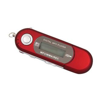 Portable 8GB Digital USB MP3 Player with FM Radio/MIC/3.5mm Audio Jack Red  