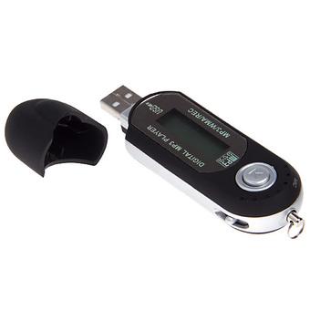 Portable 8GB Mini LCD Screen USB MP3 Player Supports FM Radio/REC/MIC-Black  