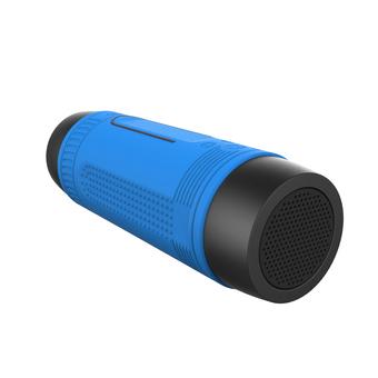 Portable Waterproof Bluetooth Speaker with 4000mAh Powerbank and Flashlight - Blue  