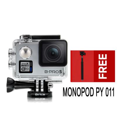 Promo Brica Action Camera B-Pro 5 Alpha Plus - Silver+Free Monopod PY 011 B-Bpro