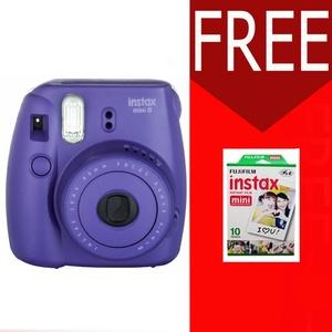 Promo Fujifilm Instax Camera Mini 8 8S Grape FREE 1 Film Polos UNGU