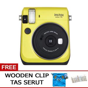 Promo Fujifilm Instax Mini 70 70s Yellow Free Tas Serut+ Clip Kuning