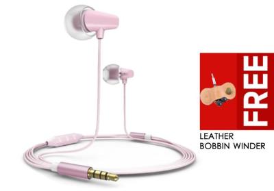 Remax RM 702 Ceramic Smartphone Earphone with Stereo Sound Bass Headphone - Pink
