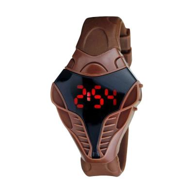 Rhaya Grosir LED Watch Cobra Transformer Cokelat Jam Tangan Pria
