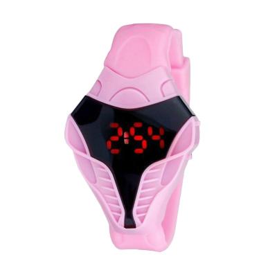 Rhaya Grosir LED Watch Cobra Transformer Pink Jam Tangan Pria