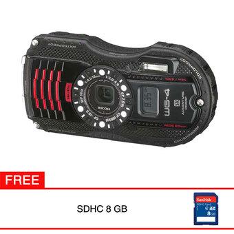 Ricoh WG-4 GPS - Hitam + Free SDHC 8 GB  