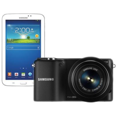 SAMSUNG Mirrorless Digital Camera NX2000 Kit1 + Samsung Galaxy Tab - Black