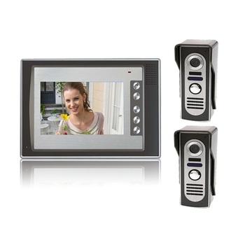 SY803M21 7 LCD Home Security Video Door Phone Intercom Kit 2 Cameras and 1 Monitor (Black)  
