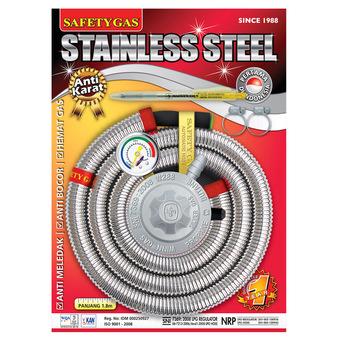 Safety Gas - Selang Paket Regulator Stainless Steel - 104 SS  