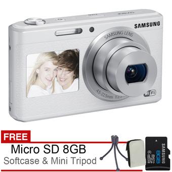 Samsung DV-180F Wifi dan Dual LCD - Putih + Gratis MicroSD 8GB + Case + Tripod  