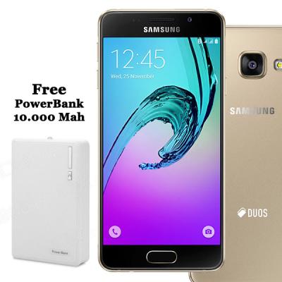 Samsung Galaxy A3 New Series 2016 Smartphone - Gold + Free Powerbank 10.000 mAh
