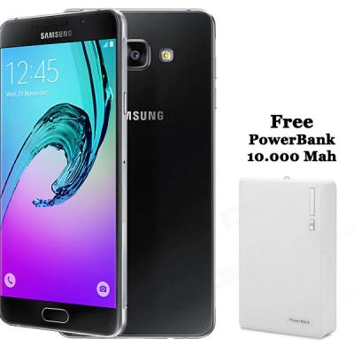 Samsung Galaxy A7 New Series 2016 Smartphone - Black + Free Powerbank 10.000 mAh