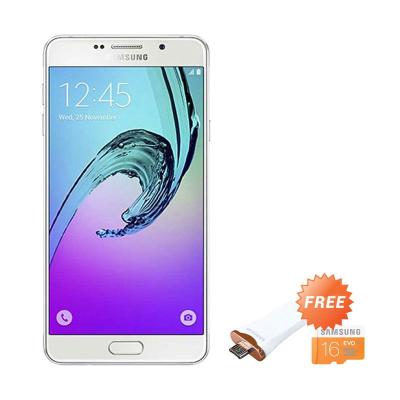 Samsung Galaxy A7 SM-A710 White Smartphone [2016 New Edition] + Samsung OTG Metal White Memory Card + Micro SDHC Evo [16 GB]