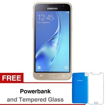 Samsung Galaxy J3 - 8GB ROM - Emas + Gratis Powerbank & Tempered Glass  