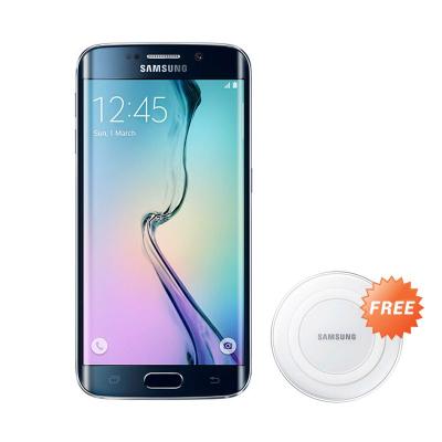Samsung Galaxy S6 Edge Black Smartphone + Wireless Charger Pad White