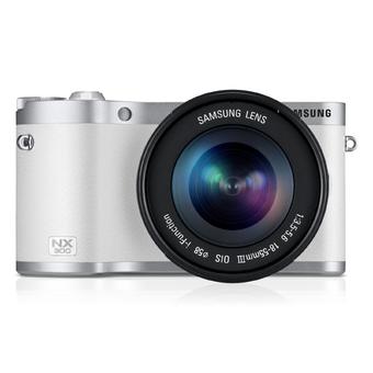 Samsung NX300 with 18-55mm 20.3 MP Mirrorless Camera OIS Lens Kit - White  