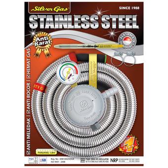 Silver Gas - Selang Paket Regulator Stainless Steel - 204 PAMF SS  