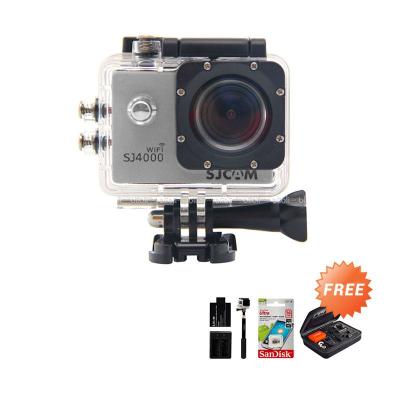 Sjcam Combo Extreme SJ4000 WIFI Novatek Silver Action Cam [12 MP] + Paket Bonus