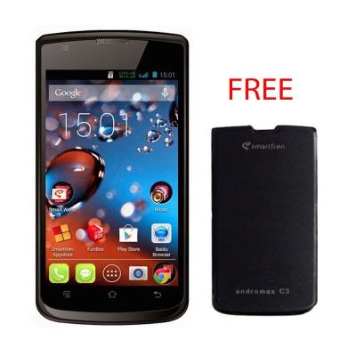 Smartfren Andromax C3 Hitam Smartphone - Bonus Flipcover