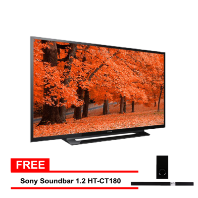 Sony 32" LED Bravia TV Hitam - Model KLV-32R302C + Sony Soundbar HT-CT180